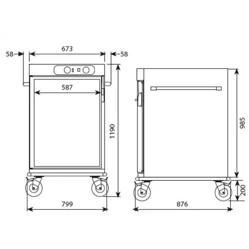 Edenox Szafa bankietowa 10x GN 2/1, 799x876x(h)1190 mm Edenox Szafa bankietowa 10x GN 2/1, 799x876x(h)1190 mm