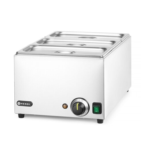 Hendi Bemar elektryczny 3x GN 1/3, 590x332x(h)242mm, w zestawie z pokrywą Hendi Bemar elektryczny 3x GN 1/3, 590x332x(h)242mm, w zestawie z pokrywą