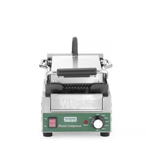 Waring Grill kontaktowy Panini Compresso Slimline pojedyńczy żeliwny, płyta ryflowana, 1,8 kW Waring Grill kontaktowy Panini Compresso Slimline pojedyńczy żeliwny, płyta ryflowana, 1,8 kW
