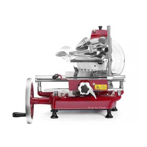 Hendi Krajalnica Retro do wędlin i serów Ø350 mm, czerwona