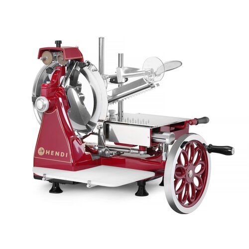 Hendi Krajalnica Retro do wędlin i serów Ø350 mm, czerwona