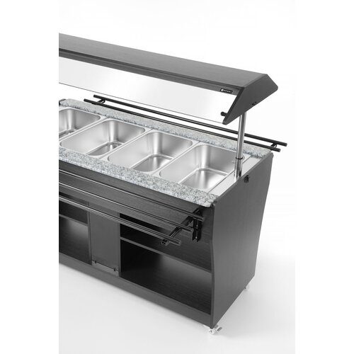 Hendi Bufet sałatkowy, grzewczy 4x GN 1/1 150 mm, od 30 do 90°C, czarny Hendi Bufet sałatkowy, grzewczy 4x GN 1/1 150 mm, od 30 do 90°C, czarny