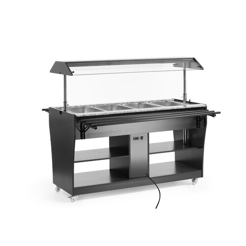 Hendi Bufet sałatkowy, grzewczy 4x GN 1/1 150 mm, od 30 do 90°C, czarny Hendi Bufet sałatkowy, grzewczy 4x GN 1/1 150 mm, od 30 do 90°C, czarny