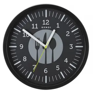 Hendi Zegar ścienny ⌀356x(h)45mm, czarny Hendi Zegar ścienny ⌀356x(h)45mm, czarny
