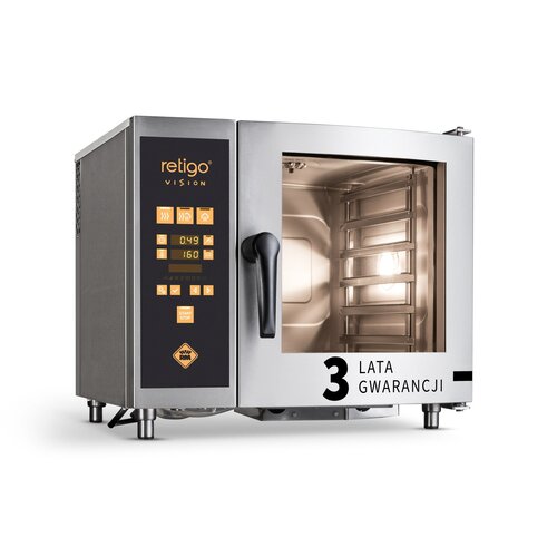 Retigo Piec konwekcyjno-parowy 6 x GN 2/3 elektryczny, 5 kW, natryskowy z myciem Retigo Piec konwekcyjno-parowy 6 x GN 2/3 elektryczny, 5 kW, natryskowy z myciem