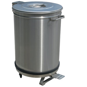 Diamond 50 L Round Stainless Steel Pedal Bin with Wheels, Lift Lid