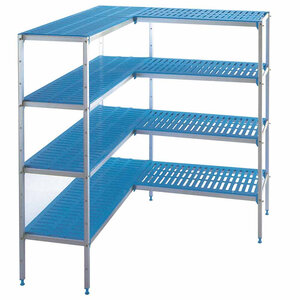 Diamond Corner storage rack, 4 shelves, 2045x1390x(h)1750 mm made of anodized aluminum Diamond Corner storage rack, 4 shelves, 2045x1390x(h)1750 mm made of anodized aluminum