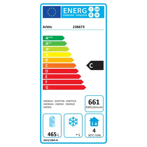 Arktic Refrigerated cabinet 465 L, GN 2/1, up to 8 °C Arktic Refrigerated cabinet 465 L, GN 2/1, up to 8 °C