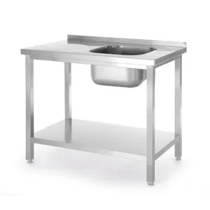 XXLselect Stół ze zlewem 1-komorowym i półką Budget Line, skręcany 800x600x(h)850 XXLselect Stół ze zlewem 1-komorowym i półką Budget Line, skręcany 800x600x(h)850
