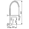 XXLselect Wall Mounted Pre-Rinse Faucet with Single Lever, Mixer and Spout 320 mm