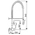 XXLselect Wall Mounted Pre-Rinse Faucet with Single Lever, Mixer and Spout 320 mm