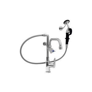 XXLselect Single Hole Deck Mounted Pre-Rinse Faucet with Spout and Pressure Hose 1100 mm