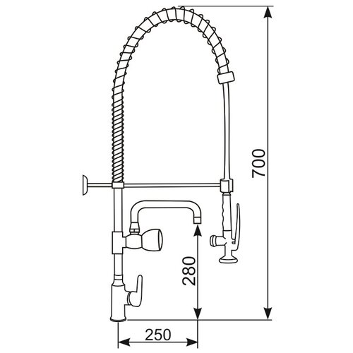 XXLselect Single Hole Deck Mounted Pre-Rinse Faucet with Swivel Spout