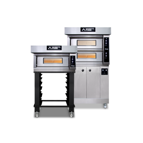 Moretti Forni Piec 2-komorowy do pizzy, elektryczny 12 kW, sterowanie elektroniczne, 990x1060x660 mm, 8xØ300 mm, MORETTI FORNI