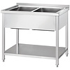 Gredil Table with sink and shelf | 1200x600x(h)850, bolted
