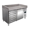 Saro One Door Pizza Prep Table, 221 L, with 7 drawers, Side-Mounted Compressor Saro One Door Pizza Prep Table, 221 L, with 7 drawers, Side-Mounted Compressor