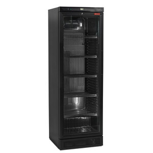 Diamond Glass refrigerated cabinet 380L, 2°C to 12°C, black