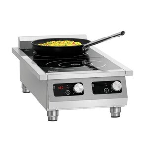 Bartscher Induction cooker with 2 heating zones, 10 kW, adjustable