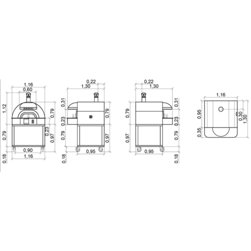 sudforni Piec do pizzy neapolitańskiej 1-komorowy elektryczny 11 kW, 4x Ø 33 cm, 400V | Opale Smart