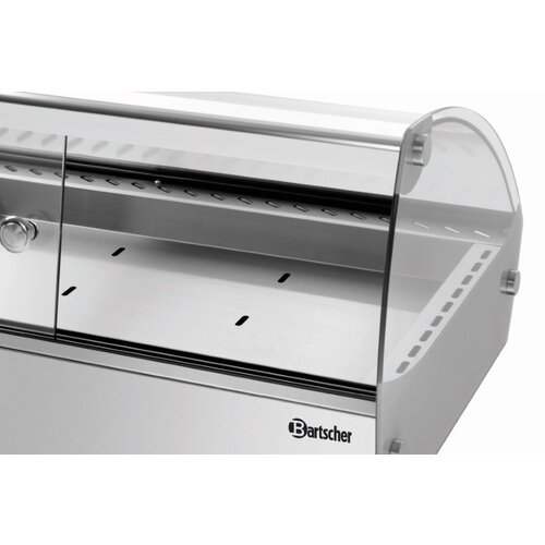 Bartscher OUTLET - Nablatowa witryna grzewcza 4 x 1/3 GN, 46 L, 0,50 kW, od 30 do 90 °C, z szybą giętą, srebrna Bartscher OUTLET - Nablatowa witryna grzewcza 4 x 1/3 GN, 46 L, 0,50 kW, od 30 do 90 °C, z szybą giętą, srebrna