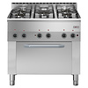 Diverso Gas cooker with 5 burners and electric oven GN 1/1, 15.5kW