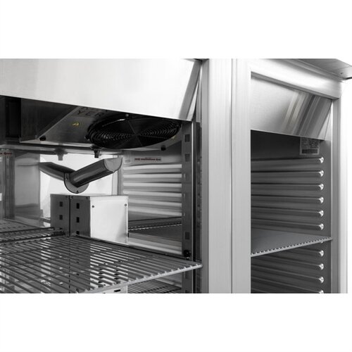 Polar Refrigeration  Refrigerated cabinet 2-door glass 1400 L, -2 to 8°C, Polar U-Series UA042, 1400x810x(h)2150 mm, cooling unit on top Polar Refrigeration  Refrigerated cabinet 2-door glass 1400 L, -2 to 8°C, Polar U-Series UA042, 1400x810x(h)2150 mm, cooling unit on top