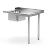 Hendi Dishwasher loading table with sink on two legs - left | 1200x700 mm Hendi Dishwasher loading table with sink on two legs - left | 1200x700 mm