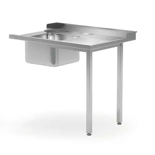 Hendi Dishwasher loading table with sink on two legs - left | 1200x700 mm Hendi Dishwasher loading table with sink on two legs - left | 1200x700 mm
