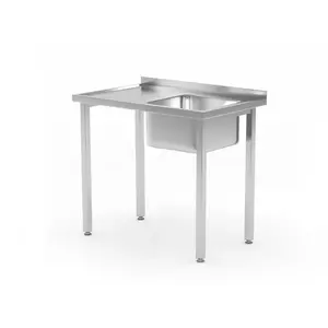 Hendi Dishwasher loading table with sink without shelf - right | 800x600 mm