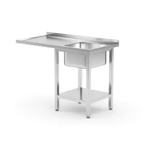 Hendi Table with sink, shelf and space for a dishwasher or fridge - right-hand compartment | 1200x700 mm Hendi Table with sink, shelf and space for a dishwasher or fridge - right-hand compartment | 1200x700 mm
