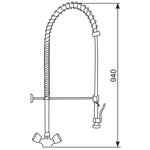 XXLselect Bateria zlewozmywakowa stojąca ze spryskiwaczem i pokrętłami z możliwością regulacji odległości od ściany
