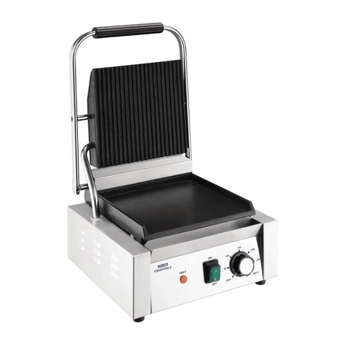 Nisbets Essentials Grill kontaktowy gładki/ryflowany, 1.8kW, 230V, 300°C, Nisbets Essentials DA396