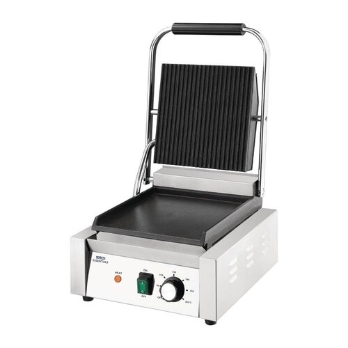 Nisbets Essentials Grill kontaktowy gładki/ryflowany, 1.8kW, 230V, 300°C, Nisbets Essentials DA396