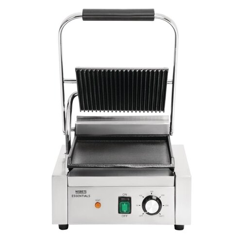 Nisbets Essentials Grill kontaktowy gładki/ryflowany, 1.8kW, 230V, 300°C, Nisbets Essentials DA396