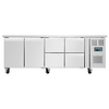 Polar Refrigeration  Stół chłodniczy z 2 drzwiami i 4 szufladami 476L, od -2 do 8°C, Polar U-Series UA021, 700x2230x(h)860 mm, agregat boczny