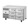 TRUE Sttół chłodniczy z 6 szufladami 280L, 1/1 GN, od 0 do 3°C, True FB014, 700x1411x(h)900 mm, agregat boczny