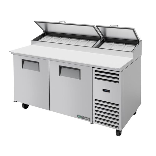 TRUE Stół do pizzy 2-drzwiowy, 9x1/3 GN od 0 do 5°C, True CK303, 854x1709x(h)1138 mm, agregat boczny TRUE Stół do pizzy 2-drzwiowy, 9x1/3 GN od 0 do 5°C, True CK303, 854x1709x(h)1138 mm, agregat boczny