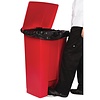 Rubbermaid Kosz pedałowy z podnoszoną pokrywą z uchylną pokrywą 87L z polietylenu, Rubbermaid L629, czerwony