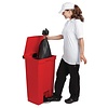 Rubbermaid Kosz pedałowy z podnoszoną pokrywą z uchylną pokrywą 87L z polietylenu, Rubbermaid L629, czerwony