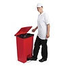 Rubbermaid Kosz pedałowy z podnoszoną pokrywą z uchylną pokrywą 87L z polietylenu, Rubbermaid L629, czerwony