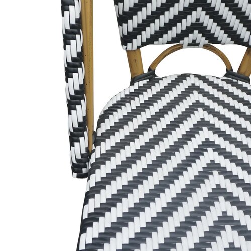 Bolero Krzesło kawiarniane w stylu francuskim do użytku zewnętrznego i wewnętrznego, Bolero CH111, czarne (2 szt.)