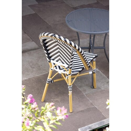 Bolero Krzesło kawiarniane w stylu francuskim do użytku zewnętrznego i wewnętrznego, Bolero CH111, czarne (2 szt.)