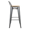 Bolero Wysokie krzesło barowe 900 mm, Bolero Bistro FB624, szare (4 szt.)