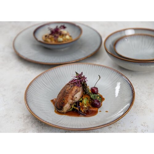 Olympia Talerz płytki Ø220 mm, z porcelany, okrągły, Olympia Drift Grey FU195 (6 szt.)