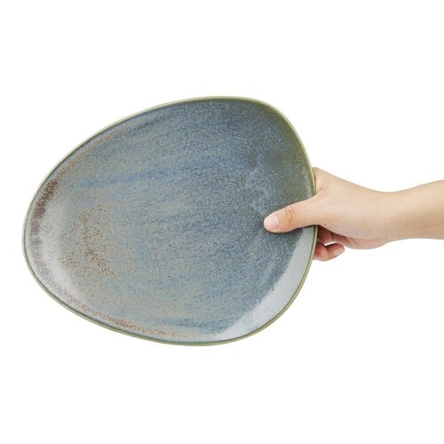 Olympia Talerz płytki Ø250 mm, z porcelany, nieregularny, Olympia Ember Blue FU179 (6 szt.) Olympia Talerz płytki Ø250 mm, z porcelany, nieregularny, Olympia Ember Blue FU179 (6 szt.)