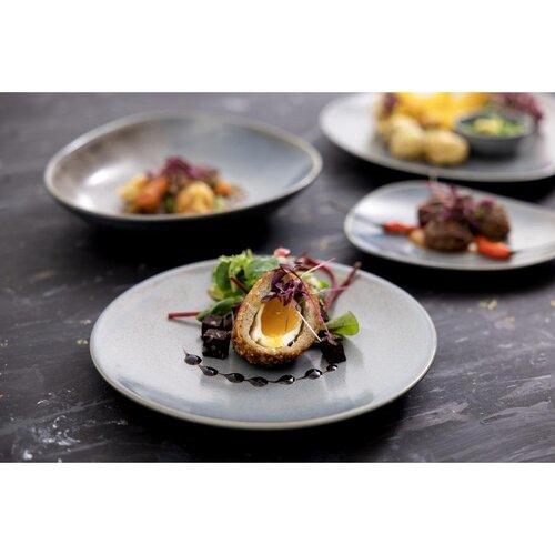 Olympia Talerz płytki Ø250 mm, z porcelany, nieregularny, Olympia Ember Blue FU179 (6 szt.) Olympia Talerz płytki Ø250 mm, z porcelany, nieregularny, Olympia Ember Blue FU179 (6 szt.)