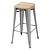 Bolero Taboret barowy z drewnianym siedziskiem 760 mm, Bolero Bistro GM638, szary (4 szt.)