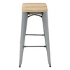Bolero Taboret barowy z drewnianym siedziskiem 760 mm, Bolero Bistro GM638, szary (4 szt.)