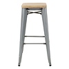 Bolero Taboret barowy z drewnianym siedziskiem 760 mm, Bolero Bistro GM638, szary (4 szt.)