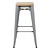 Bolero Taboret barowy z drewnianym siedziskiem 760 mm, Bolero Bistro GM638, szary (4 szt.)